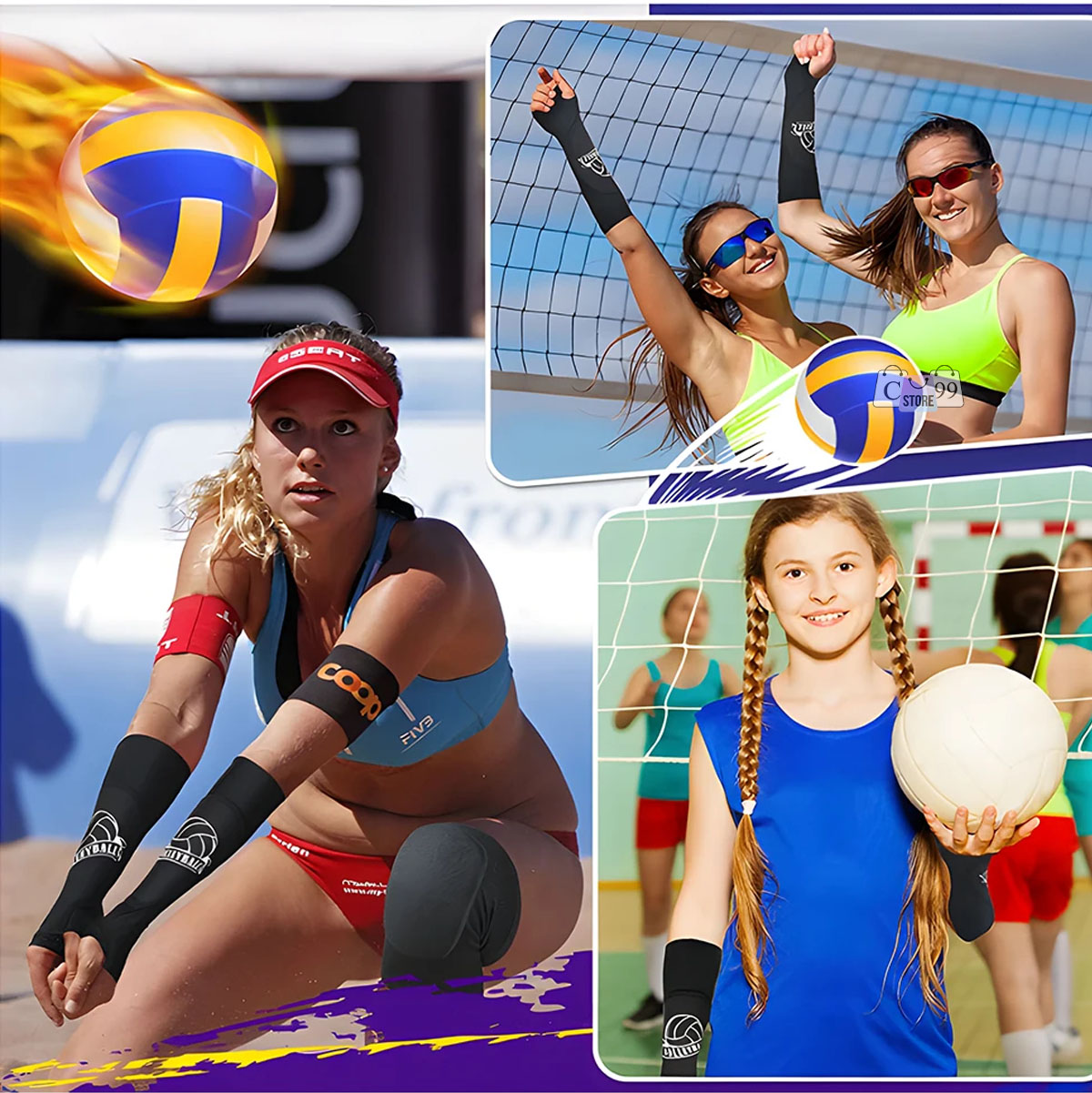 Miniatura 2 de Mangas Con Espuma Voleibol Deportivas